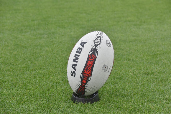 Samba Racer Rugby Training Ball - White/Red/Black